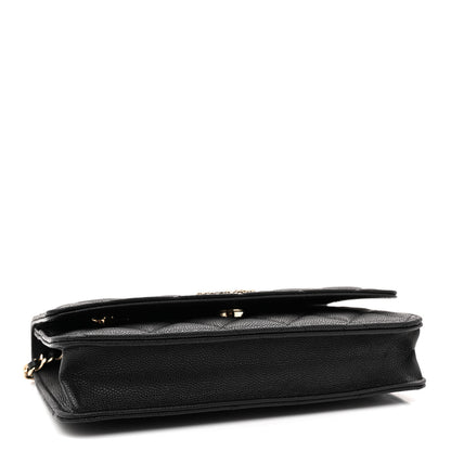Chanel Caviar Quilted Studded CC Wallet on Chain WOC Black 4 of 11