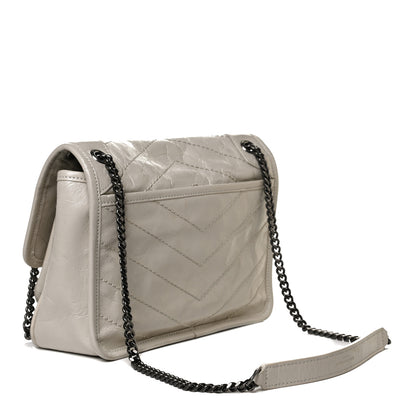 Saint Laurent Crinkled Calfskin Matelasse Monogram Baby Niki Chain Satchel Light Natural 2 of 16