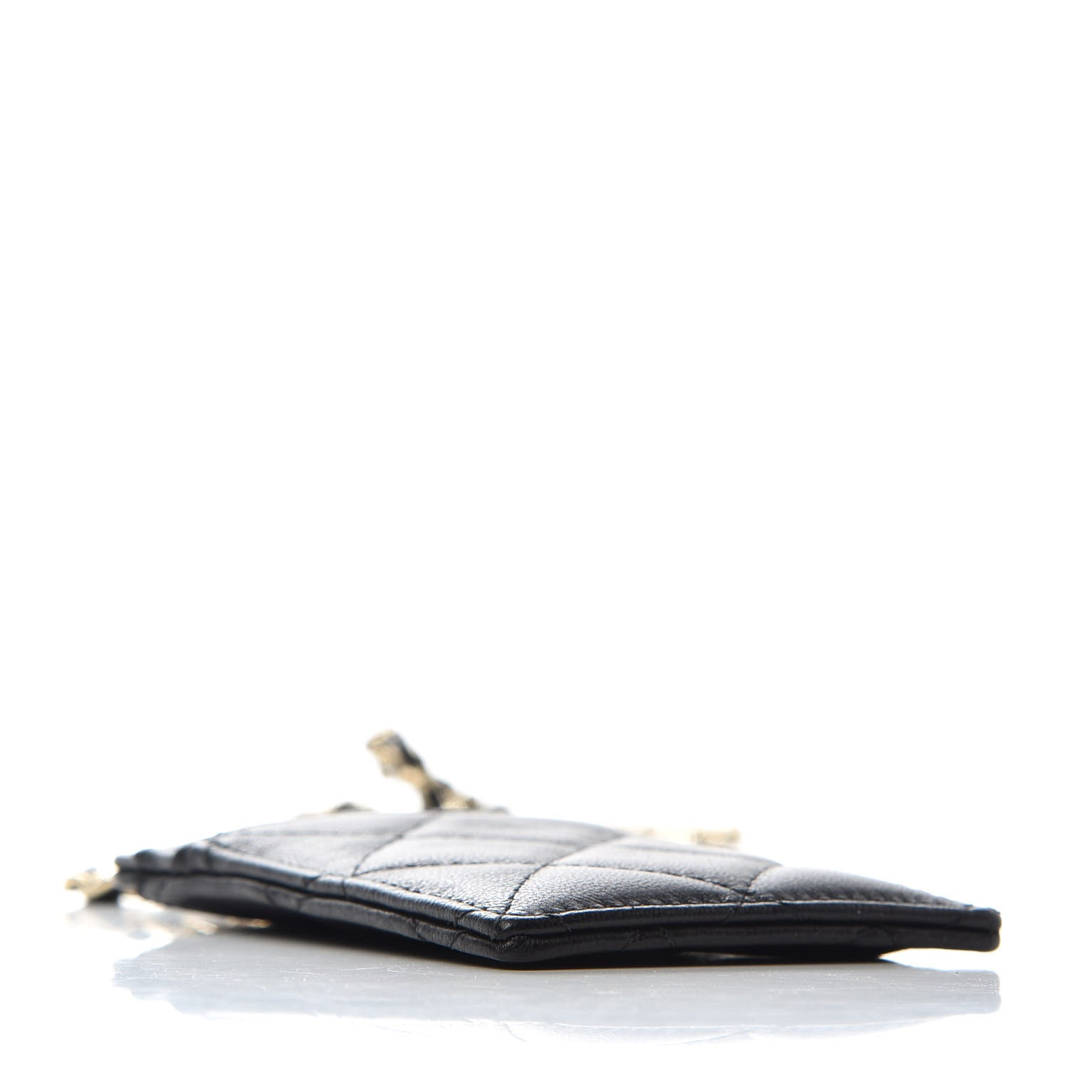 Chanel Lambskin Quilted Card Holder On Chain Black 4 of 7