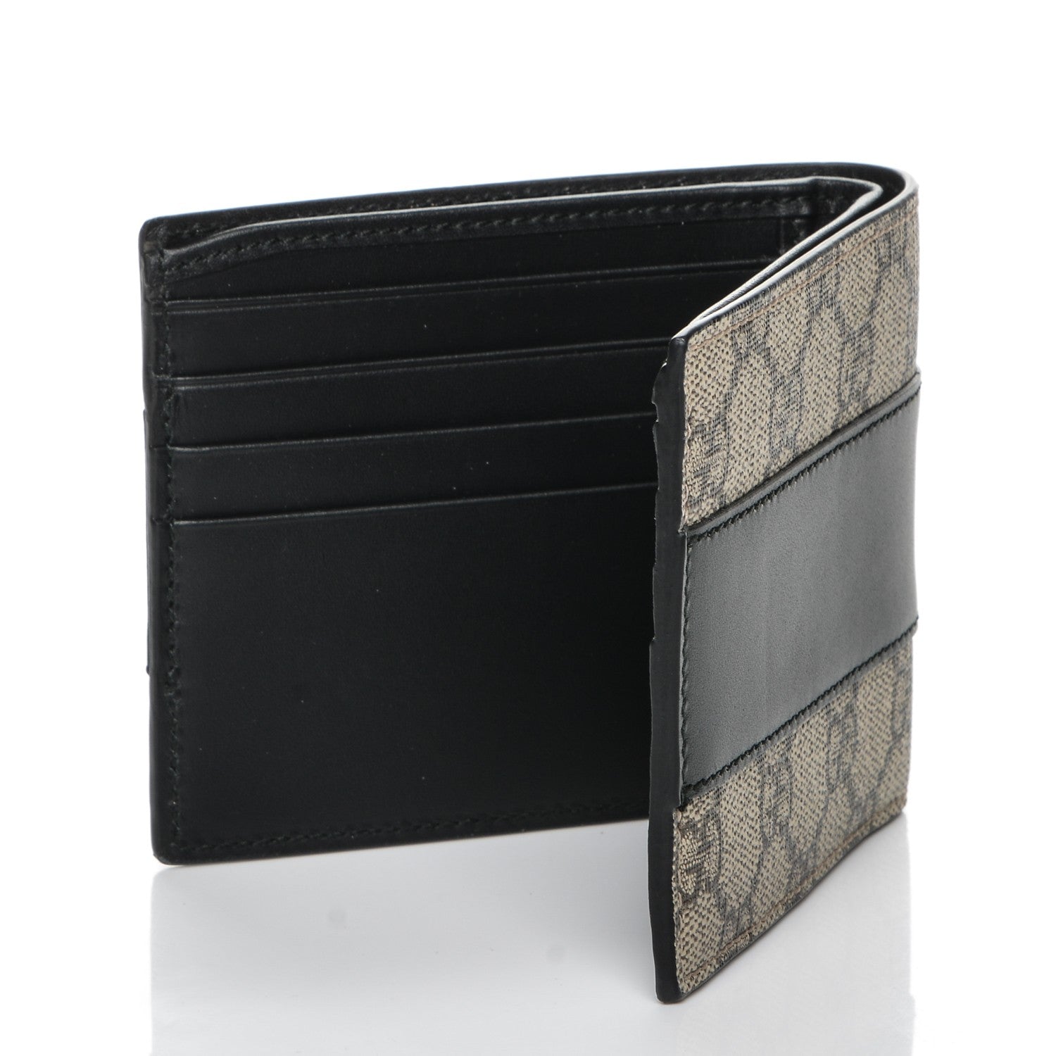 Gucci GG Supreme Monogram Bi-Fold Wallet Black 3 of 7
