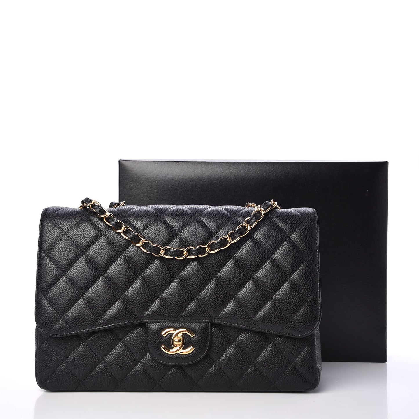 Caviar Quilted Jumbo Single Flap Black