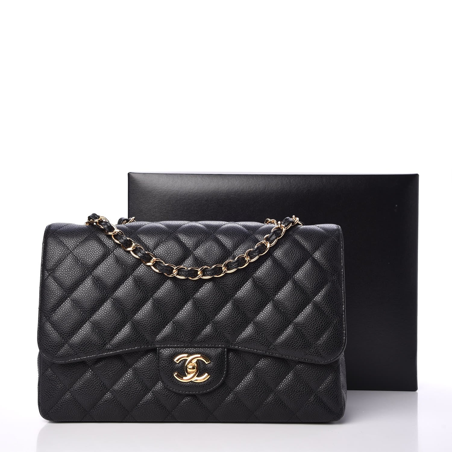 Chanel Caviar Quilted Jumbo Single Flap Black 9 of 9