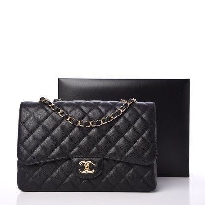 Chanel Caviar Quilted Jumbo Single Flap Black 9 of 9