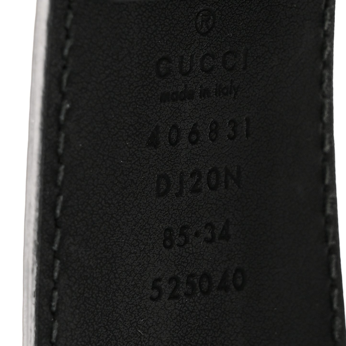Textured Dollar Calfskin Nickel Double G 40mm Belt 85 34 Black