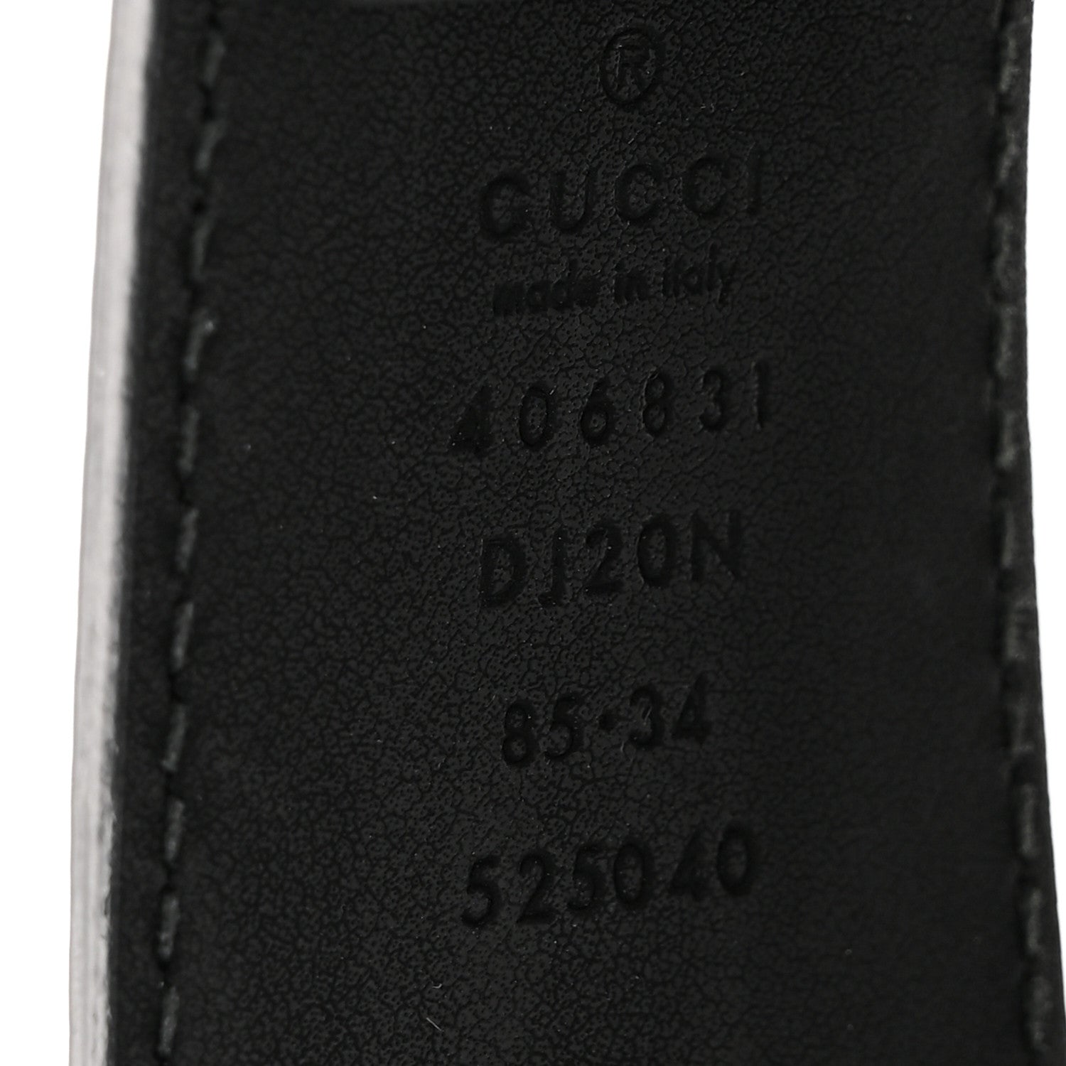 Gucci Textured Dollar Calfskin Nickel Double G 40mm Belt 85 34 Black 3 of 6
