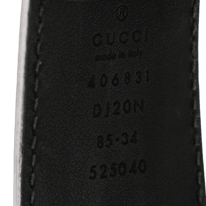 Gucci Textured Dollar Calfskin Nickel Double G 40mm Belt 85 34 Black 3 of 6