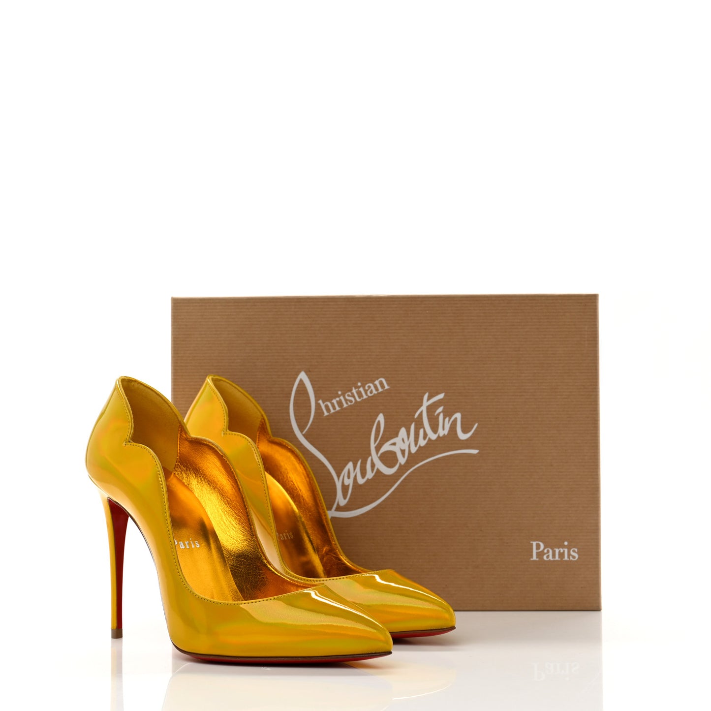 Metallic Patent Psychic Hot Chick 100 Pumps 36 Yellow