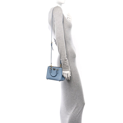 Prada Saffiano Micro Galleria Double Zip Tote Astrale 2 of 10