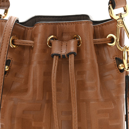 Fendi Vitello Cristallo Nature F is Fendi FF 1974 Embossed Mini Mon Tresor Bucket Bag Cuoio 8 of 11