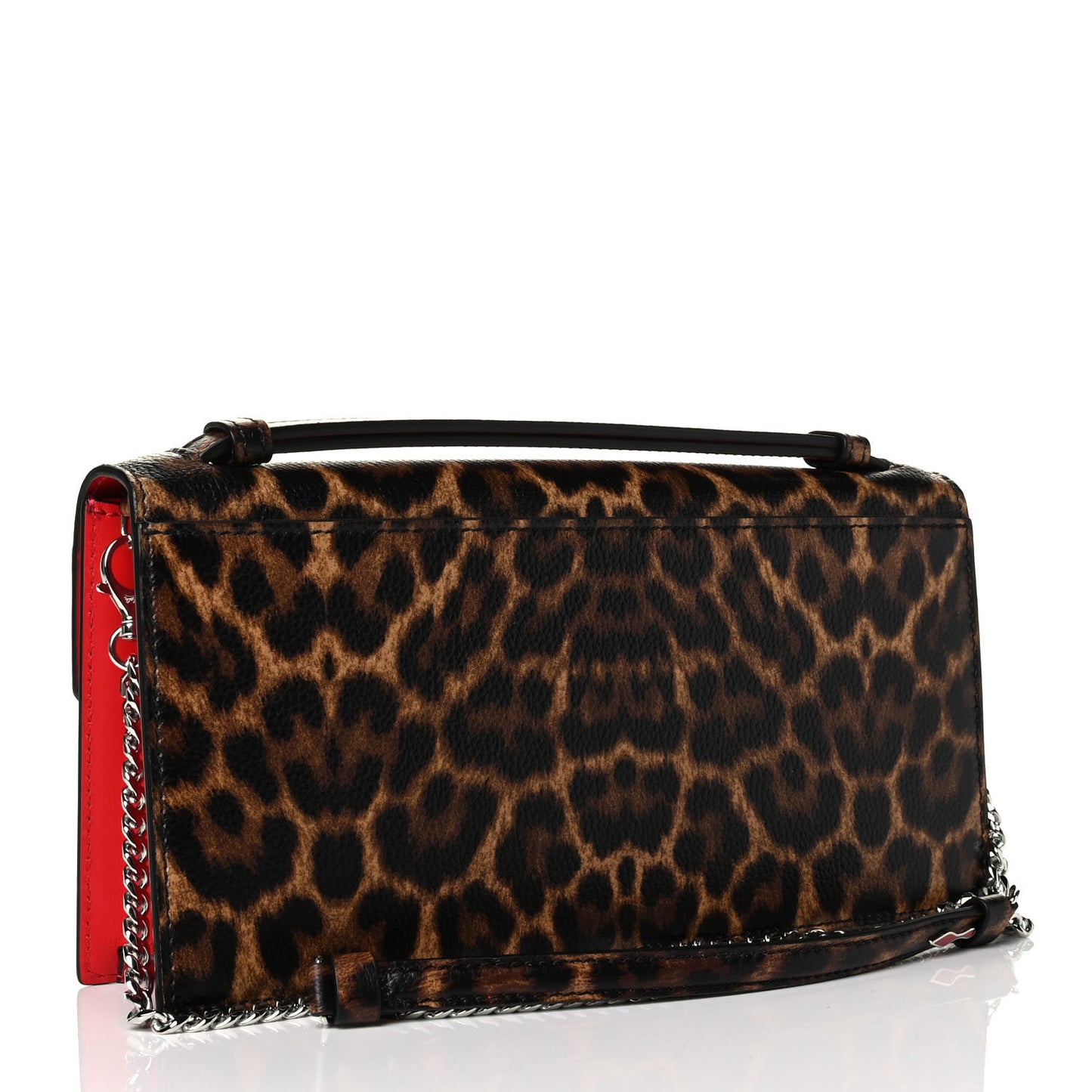 Calfskin Leopard Elisa Baguette Brown
