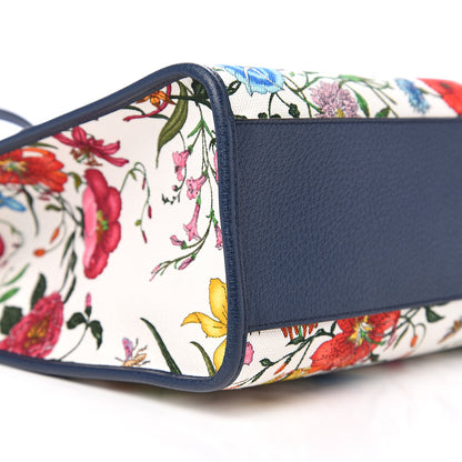 Gucci Canvas Large Flora Tote Navy Multicolor 7 of 10