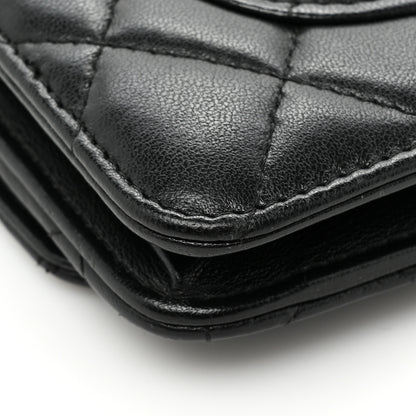Chanel Lambskin Quilted Wallet On Chain WOC Black 14 of 16