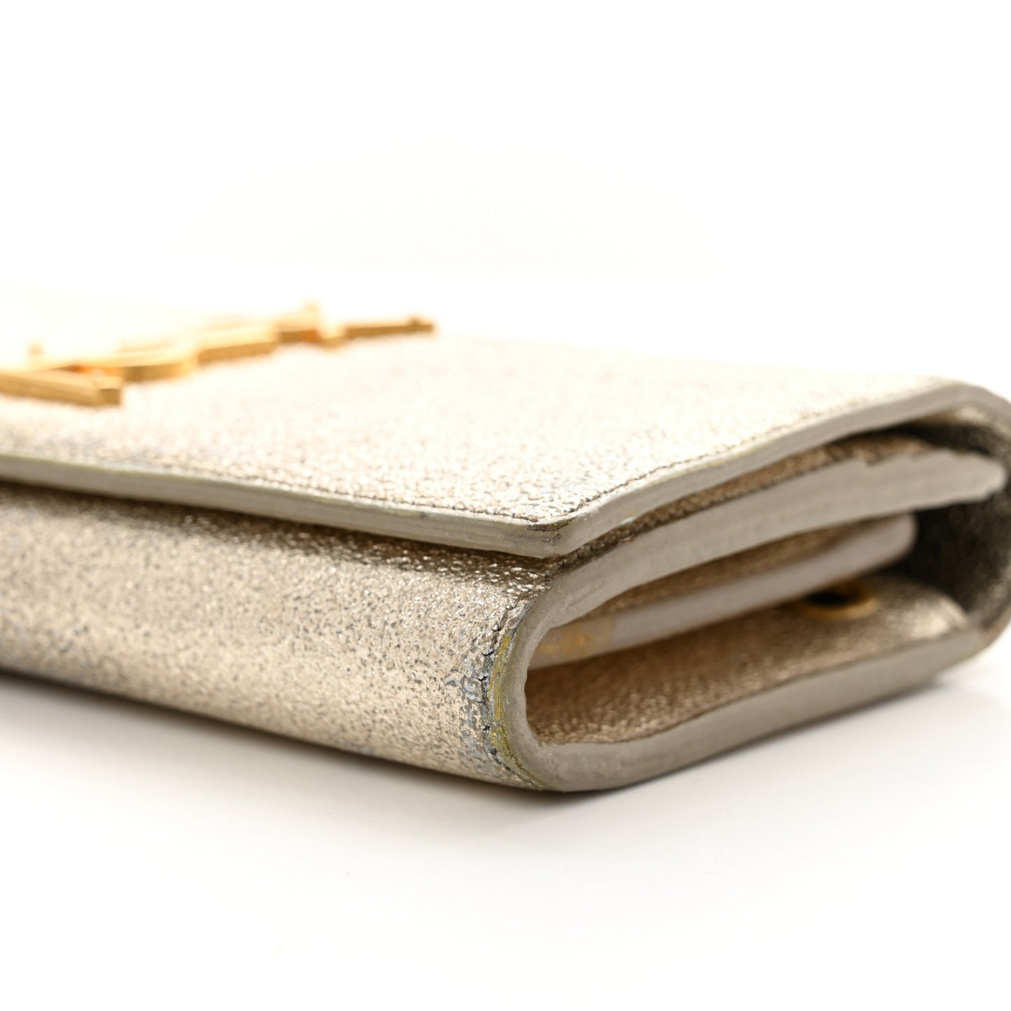 Metallic Calfskin Classic Monogram Cassandre Wallet Gold