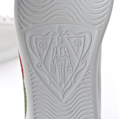 Gucci Calfskin Interlocking G Womens New Ace Sneakers 40 White Red Flame Green 6 of 9