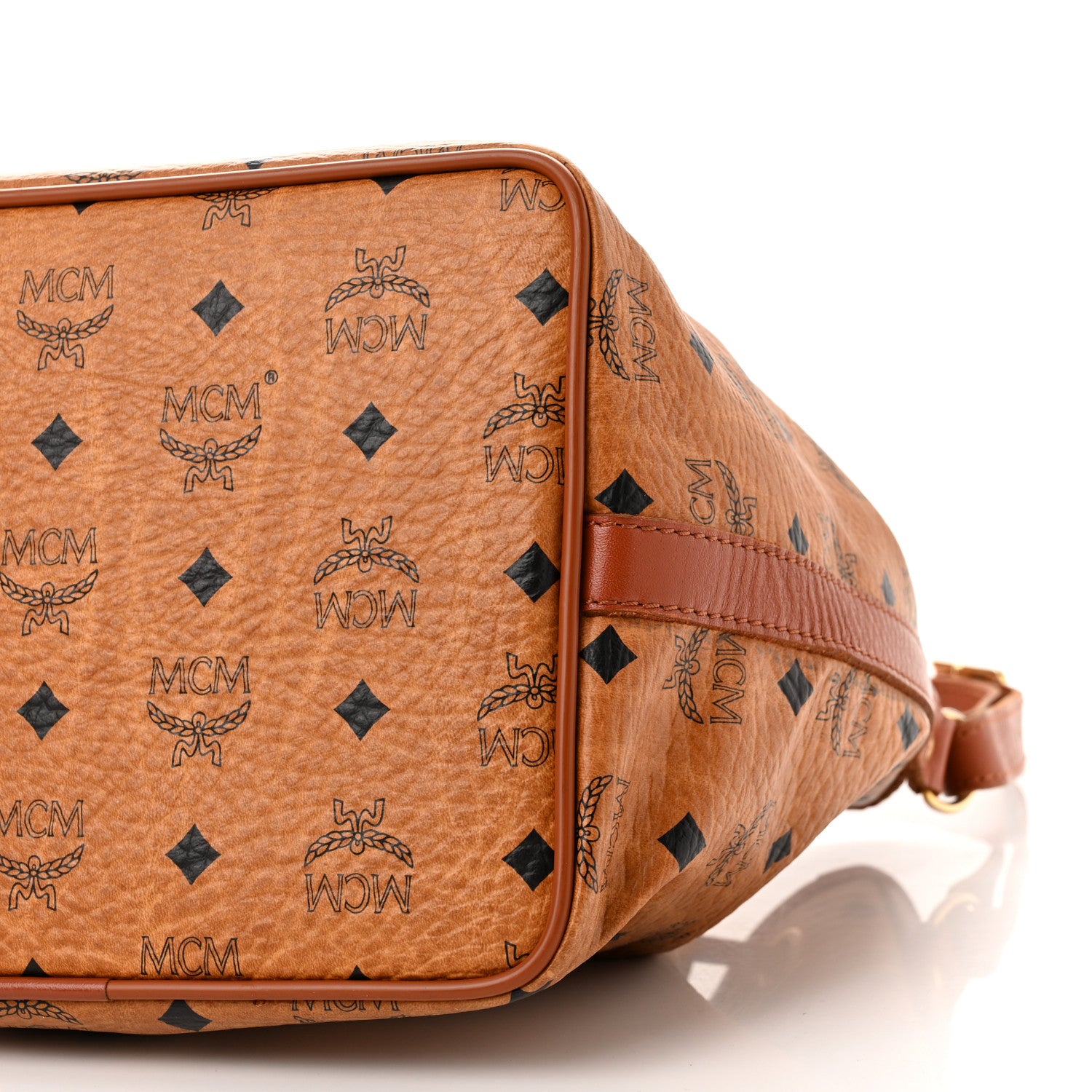 MCM Visetos Essential Drawstring Bag Cognac 9 of 14