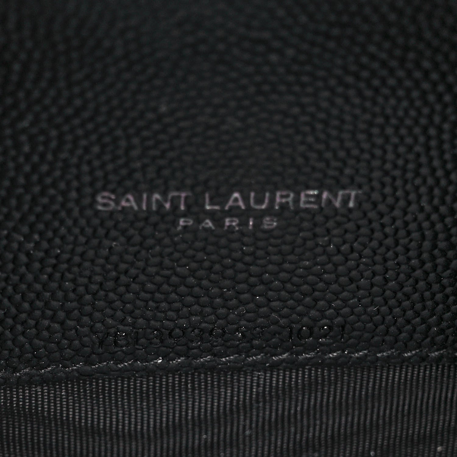 Saint Laurent Grain De Poudre Matelasse Chevron Monogram Monochrome Envelope Chain Wallet Black 6 of 9