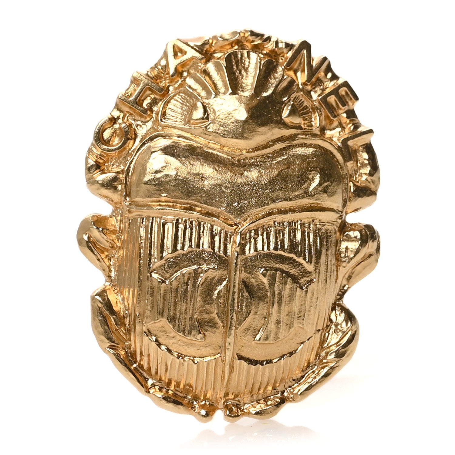 Chanel Metal Beetle Brooch Gold 1 of 4