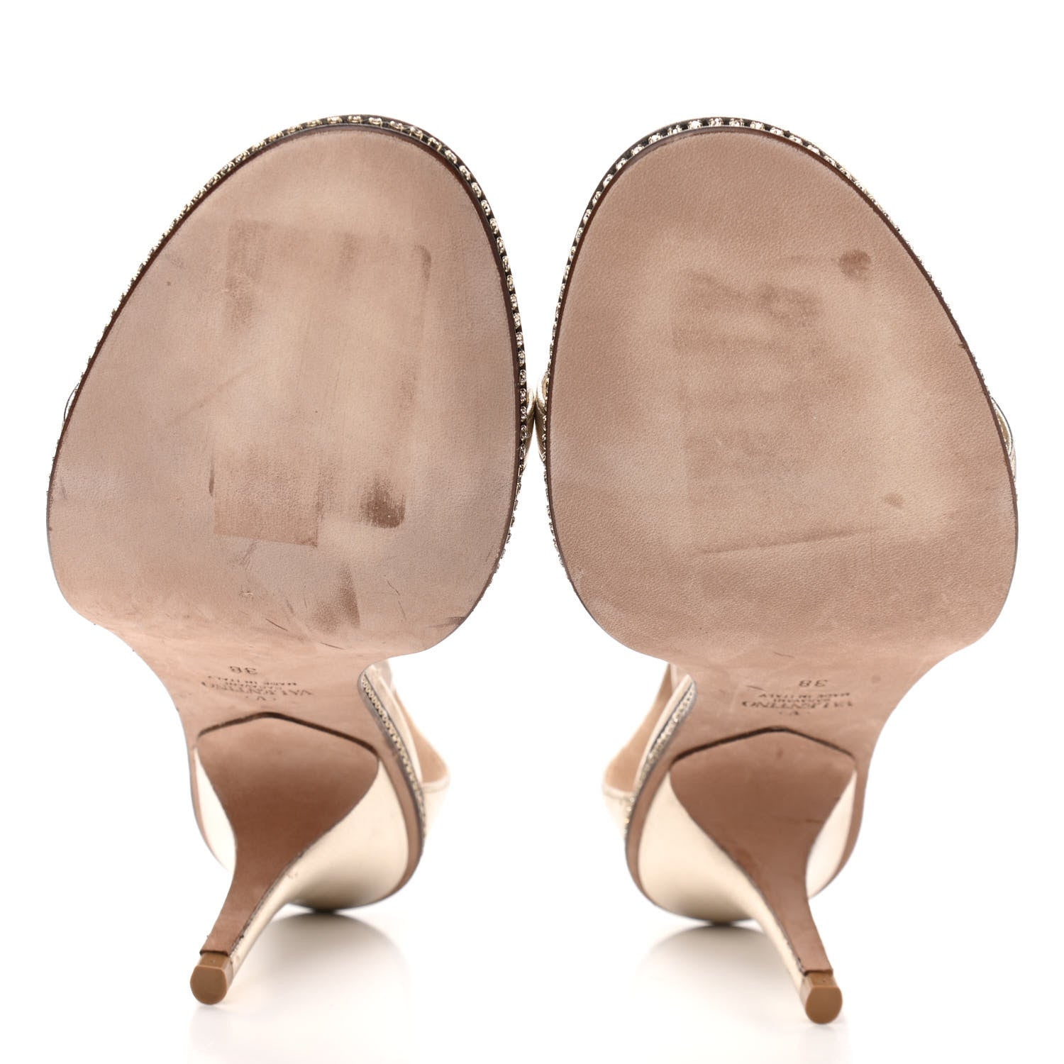 Valentino Garavani Metallic Nappa Crystal Star Carpet Evening Sandals 38 Silver 5 of 7