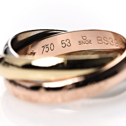 Cartier 18K Pink Yellow White Gold Classic Les Must De Trinity Ring 53 6.25 3 of 5