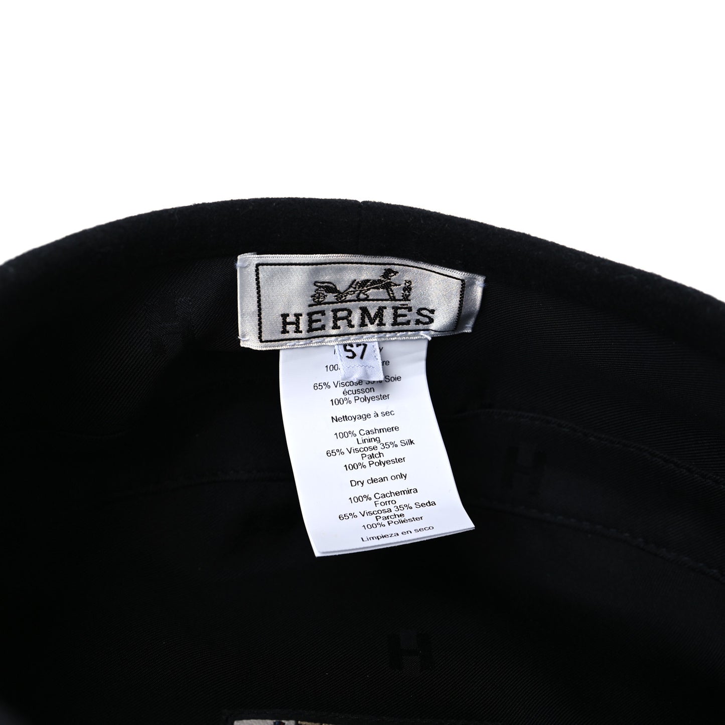 Cashmere Saint Honore Drap Beret 57 Black
