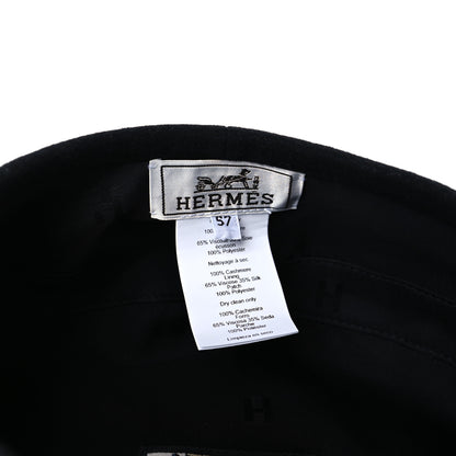 Hermes Cashmere Saint Honore Drap Beret 57 Black 7 of 7