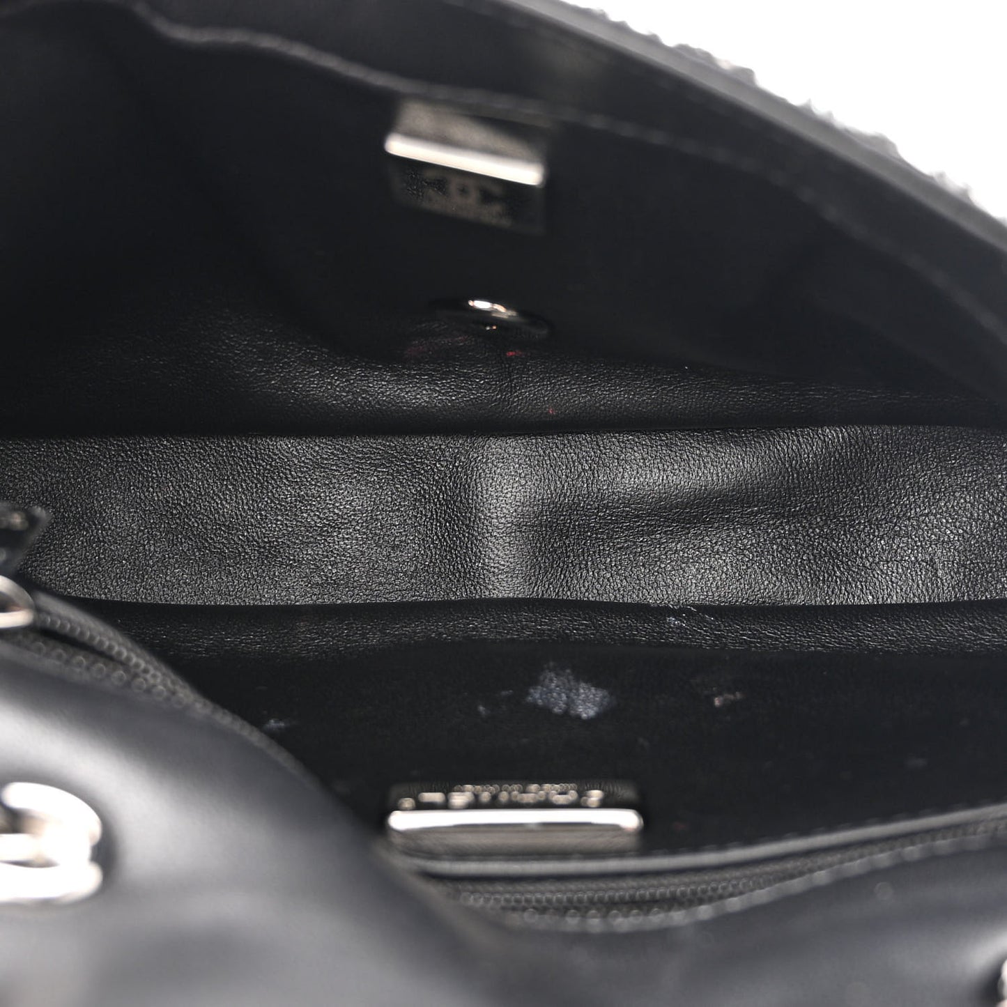 Sequin Mini Rectangular Flap Black Silver