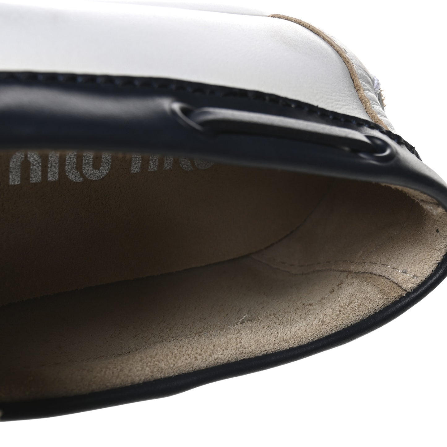 Vitello Deco Boat Loafers 37 White Black