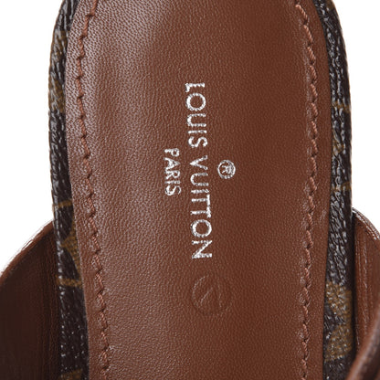 Louis Vuitton Calfskin Monogram Golden Bloom Flat Sandals 36 Gold 7 of 8