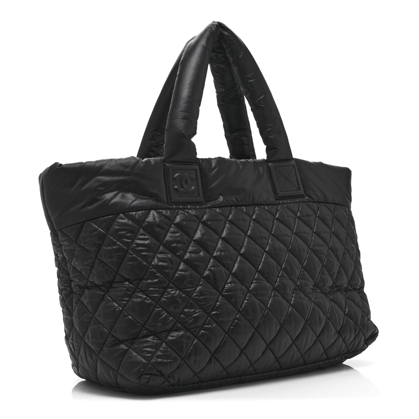 Nylon Quilted Large Coco Cocoon Tote Black