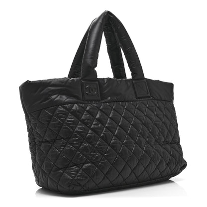 Chanel Nylon Quilted Large Coco Cocoon Tote Black 3 of 11