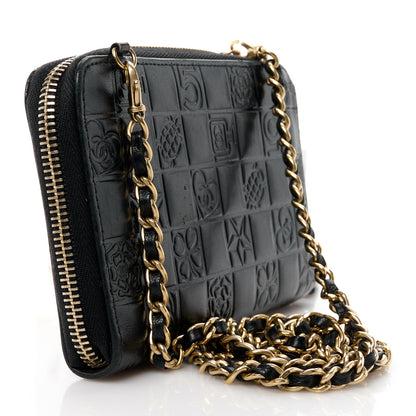 Chanel Lambskin Lucky Charms Symbols Wallet on Chain WOC Black 3 of 12