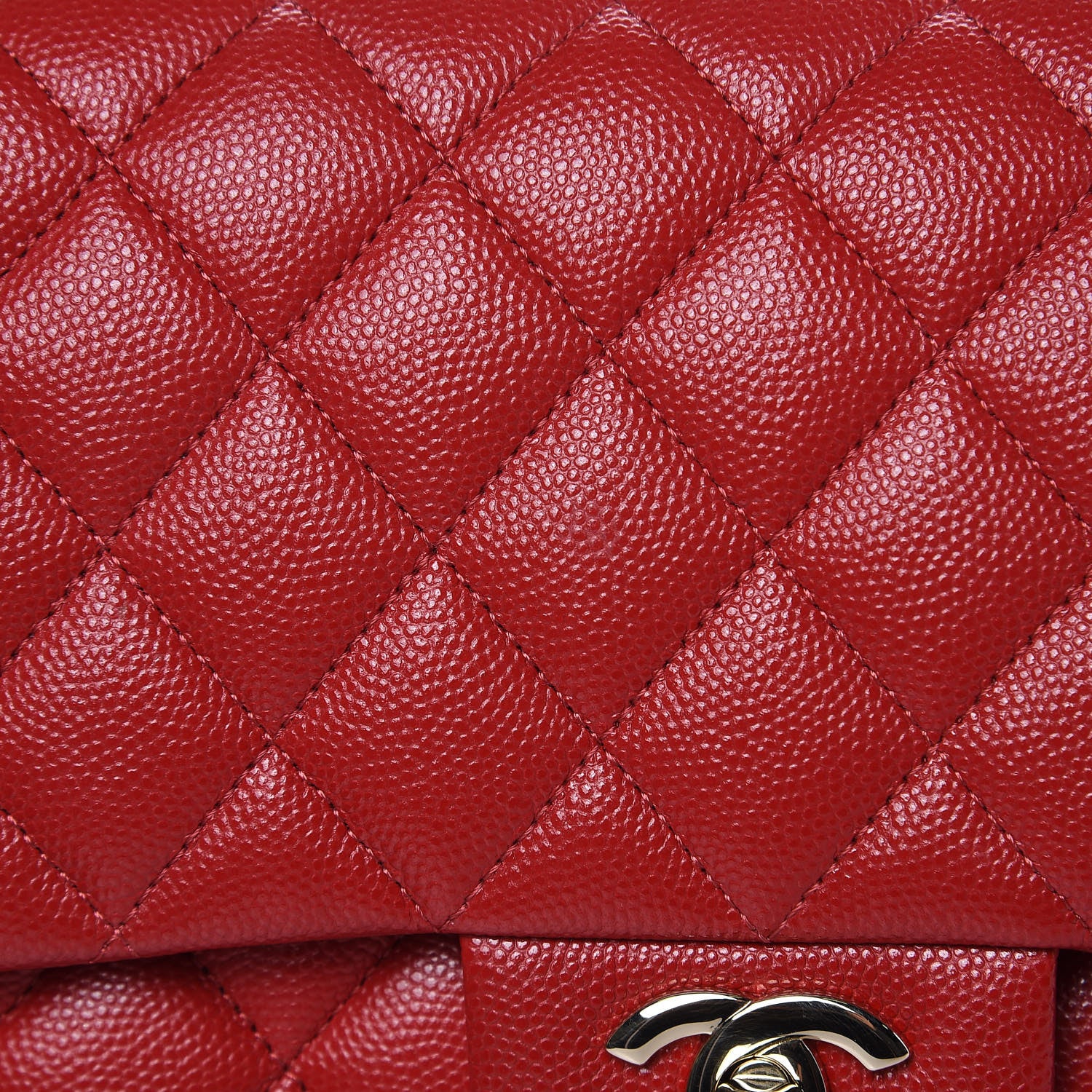 Chanel Caviar Quilted Medium Double Flap Red 11 of 13