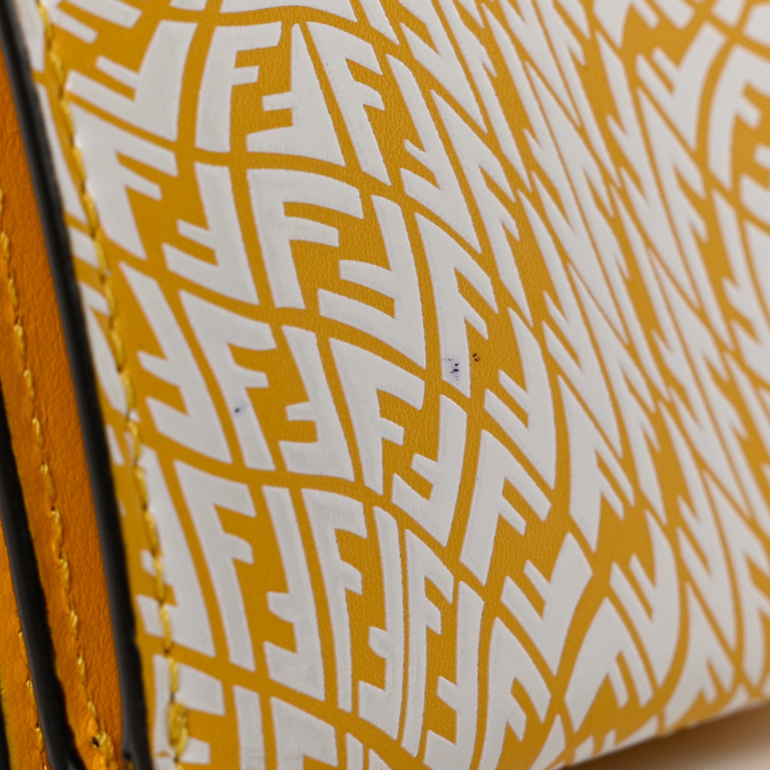 Fendi X SARAH COLEMAN Vitello Liberty Ceylon F is Fendi Micro FF Vertigo Embossed Tri-Fold Envelope Wallet Mimosa White 8 of 8