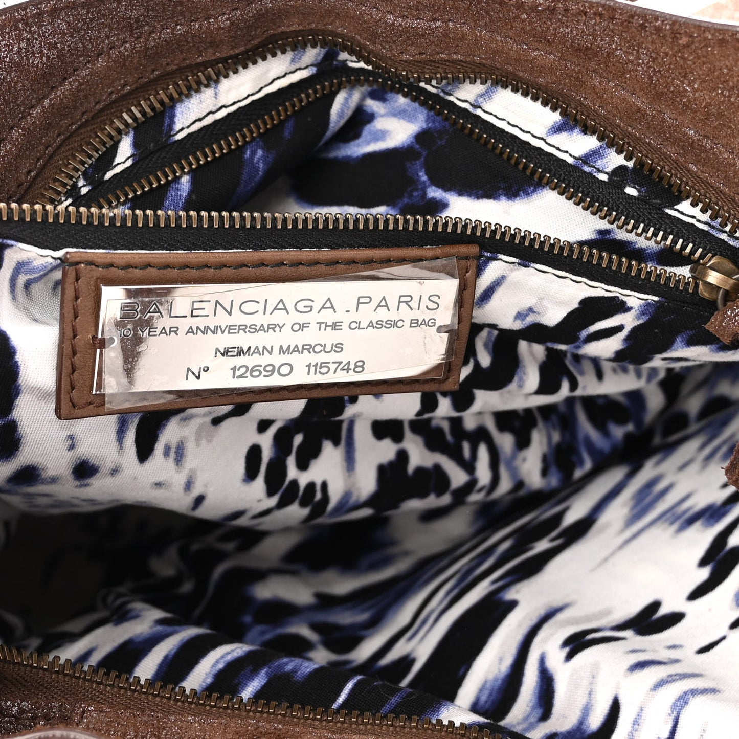 Metallic Craquele Calfskin Classic Hardware City Bronze