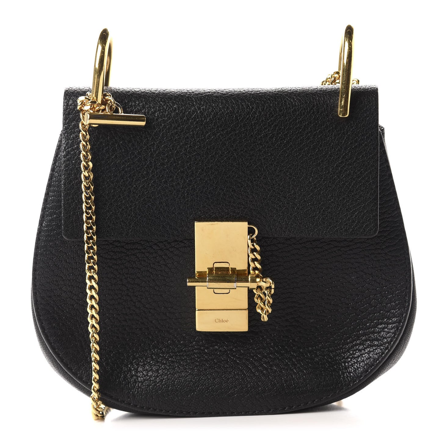 Grained Lambskin Mini Drew Shoulder Bag Black