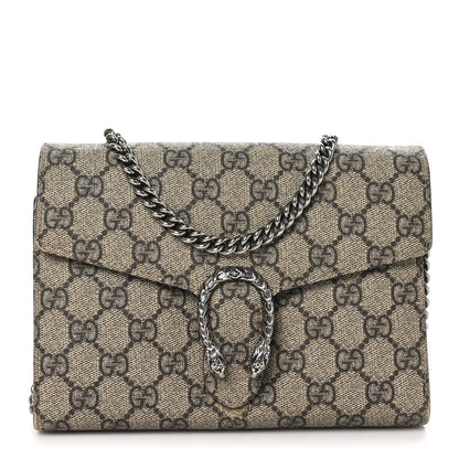 Gucci GG Supreme Monogram Mini Dionysus Chain Wallet Beige Vulcanic Red 1 of 11