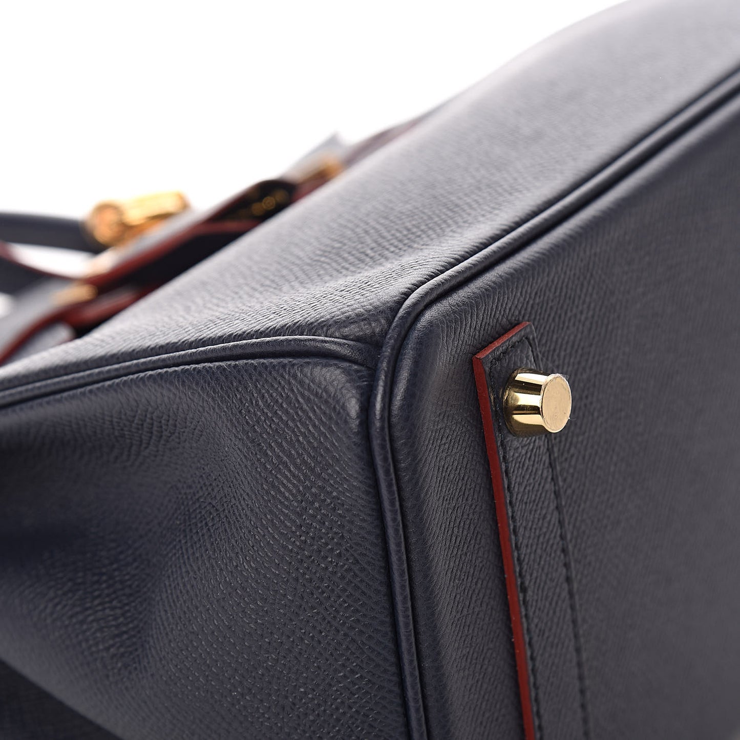 Epsom Contour Birkin 25 Bleu Indigo Rouge H