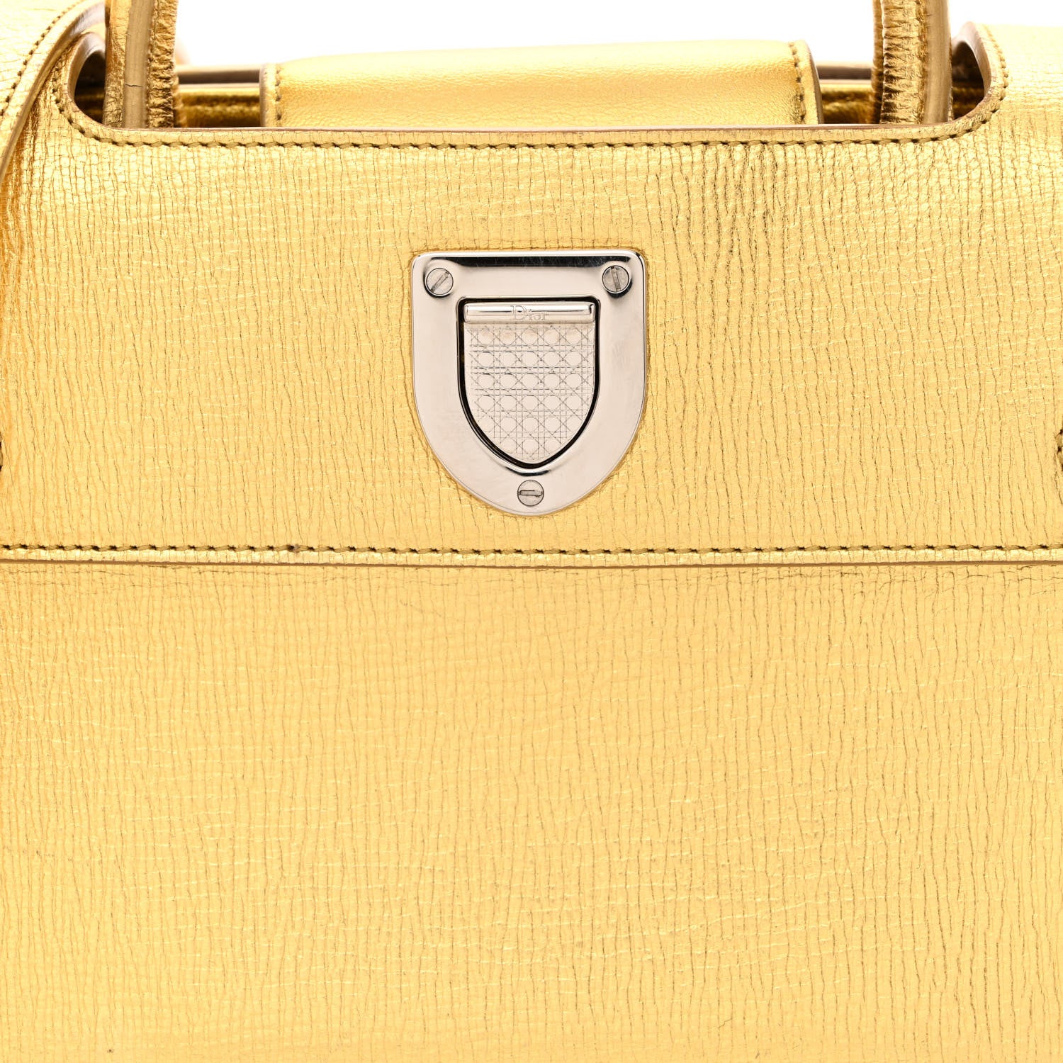 Christian Dior Metallic Grained Calfskin Mini Diorever Flap Gold 9 of 12