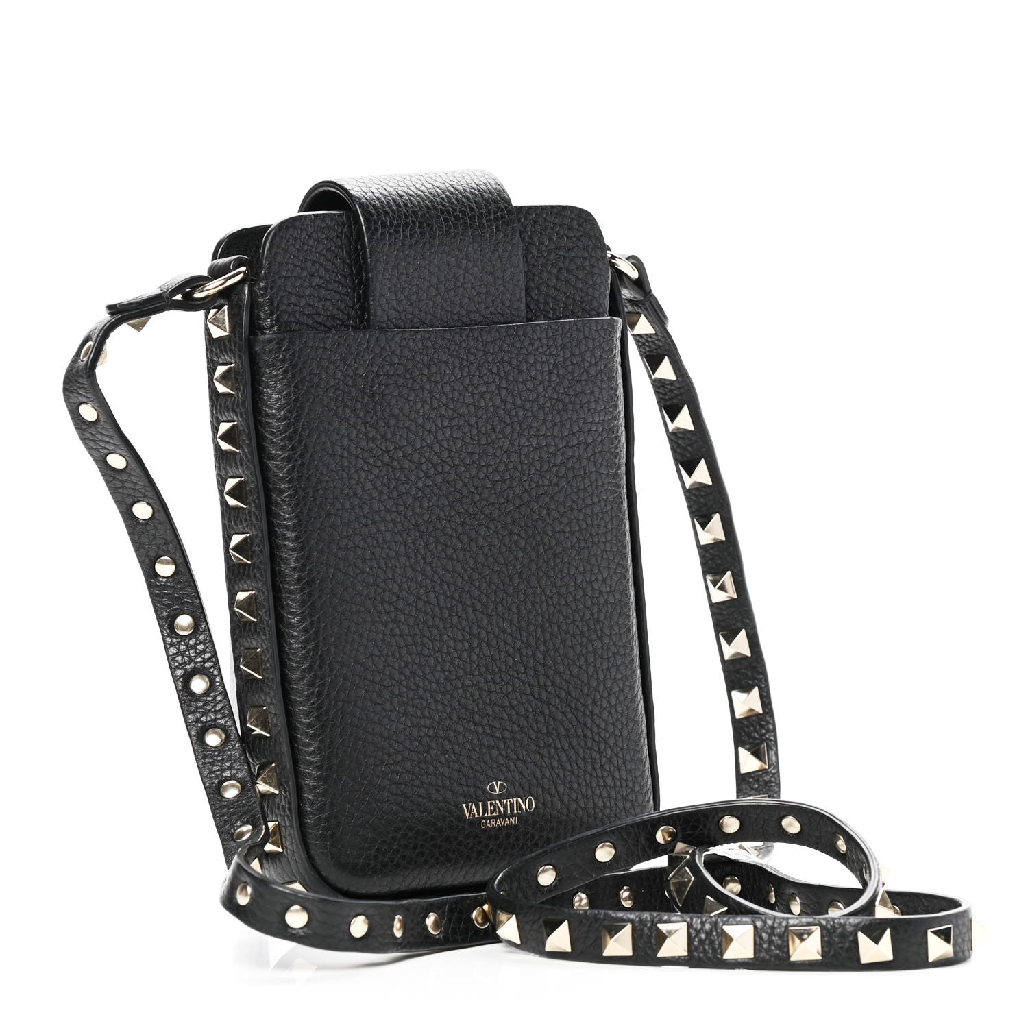 Valentino Garavani Grained Calfskin Rockstud Crossbody Phone Case Black 2 of 4