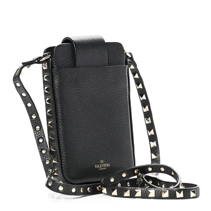 Valentino Garavani Grained Calfskin Rockstud Crossbody Phone Case Black 2 of 4