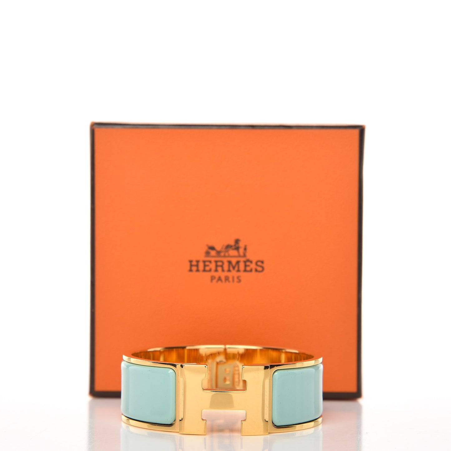 Enamel Wide Clic Clac H Bracelet PM Lagon