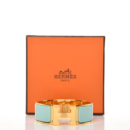 Hermes Enamel Wide Clic Clac H Bracelet PM Lagon 5 of 5