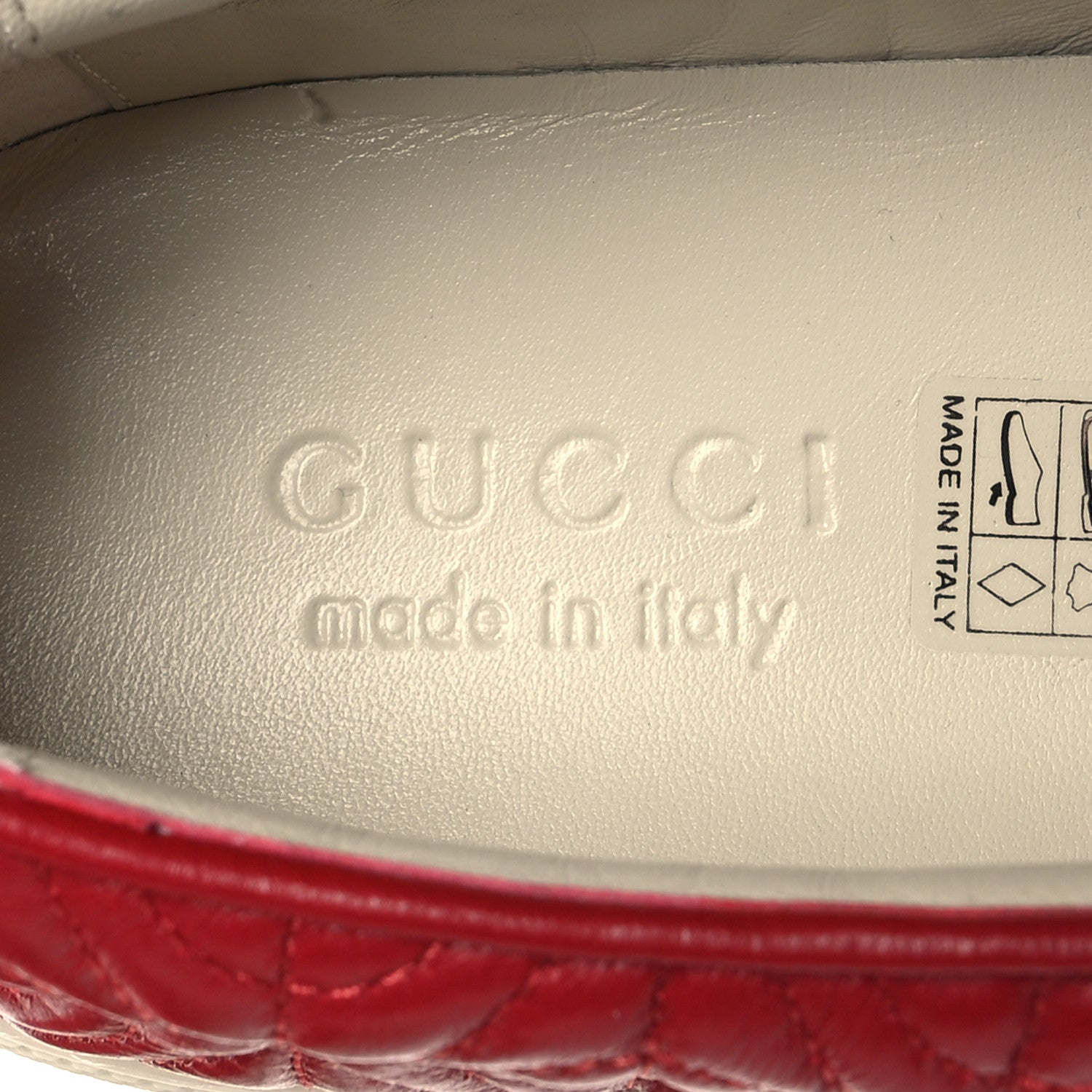 Gucci Nappa Web G Rhombus Quilted Mens Slip On Sneakers 9 Hibiscus Red Rosso 7 of 8
