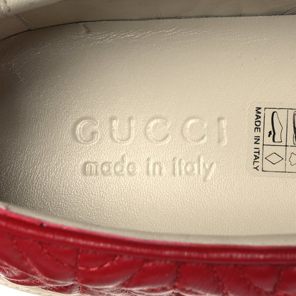 Gucci Nappa Web G Rhombus Quilted Mens Slip On Sneakers 9 Hibiscus Red Rosso 7 of 8