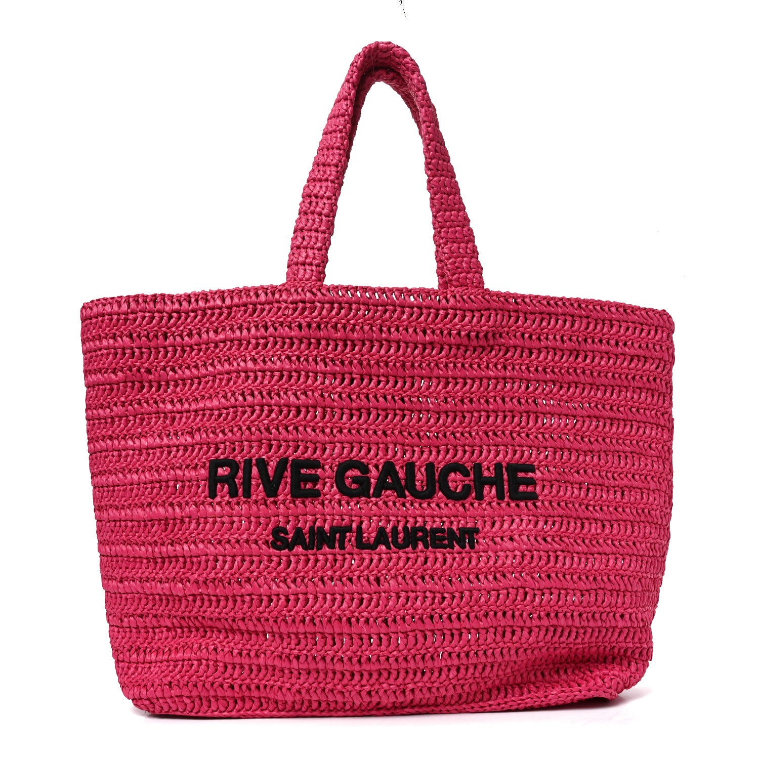 Saint Laurent Raffia Rive Gauche Tote Pink 1 of 11