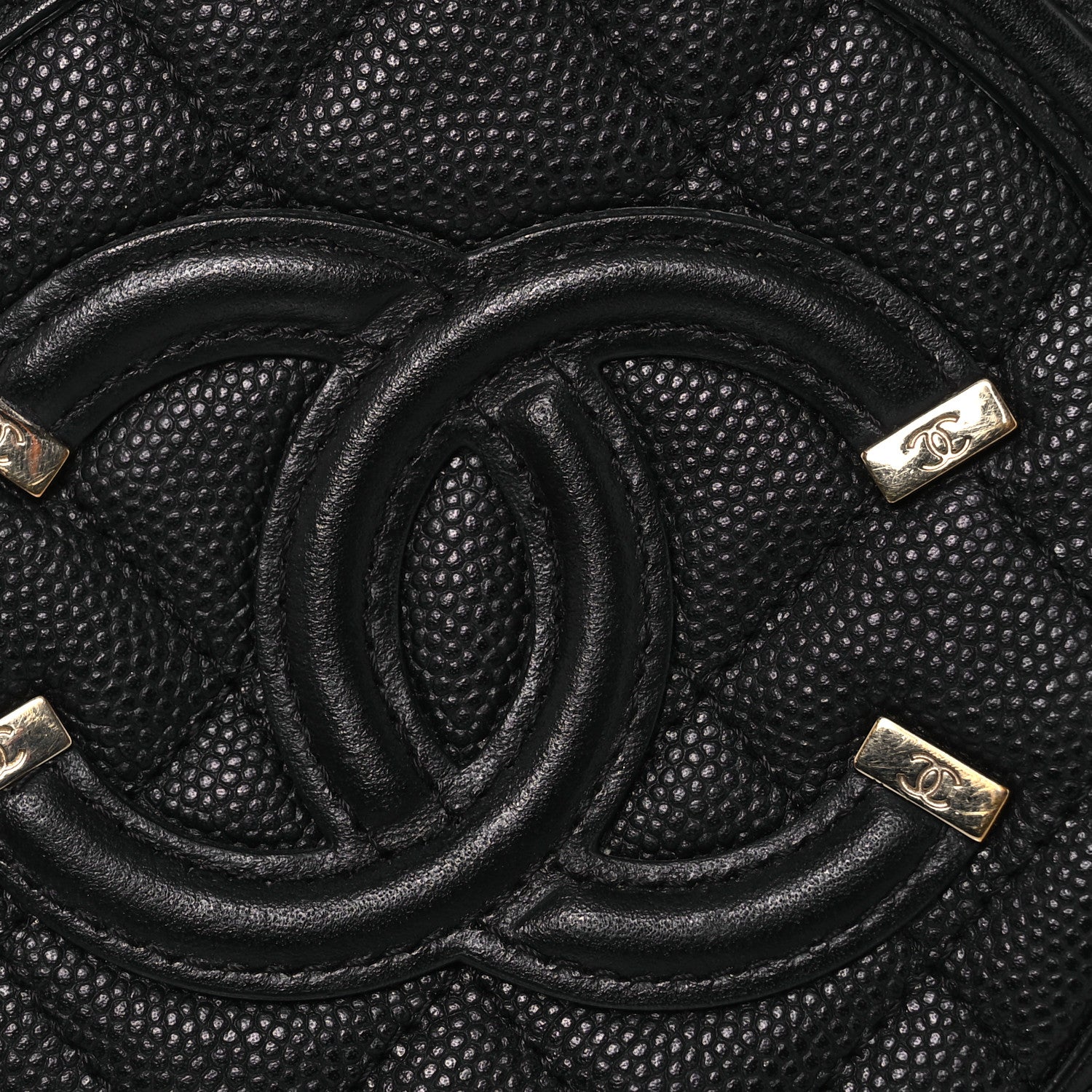 Chanel Caviar Quilted Round Filigree Crossbody Black 8 of 10