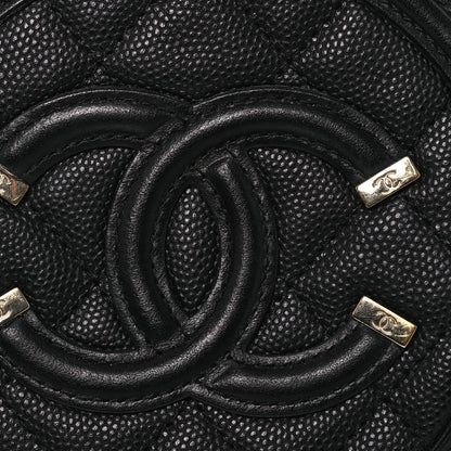 Chanel Caviar Quilted Round Filigree Crossbody Black 8 of 10