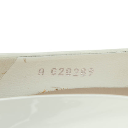 Chanel Patent Cap Toe CC Pumps 37.5 White Black 6 of 8