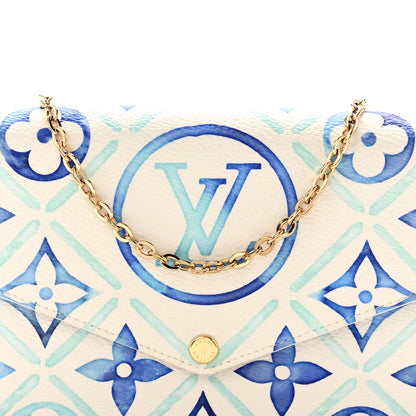Louis Vuitton Monogram Giant By The Pool 2.0 Felicie Pochette Chain Wallet Lagoon Blue Lagoon Blue 7 of 9