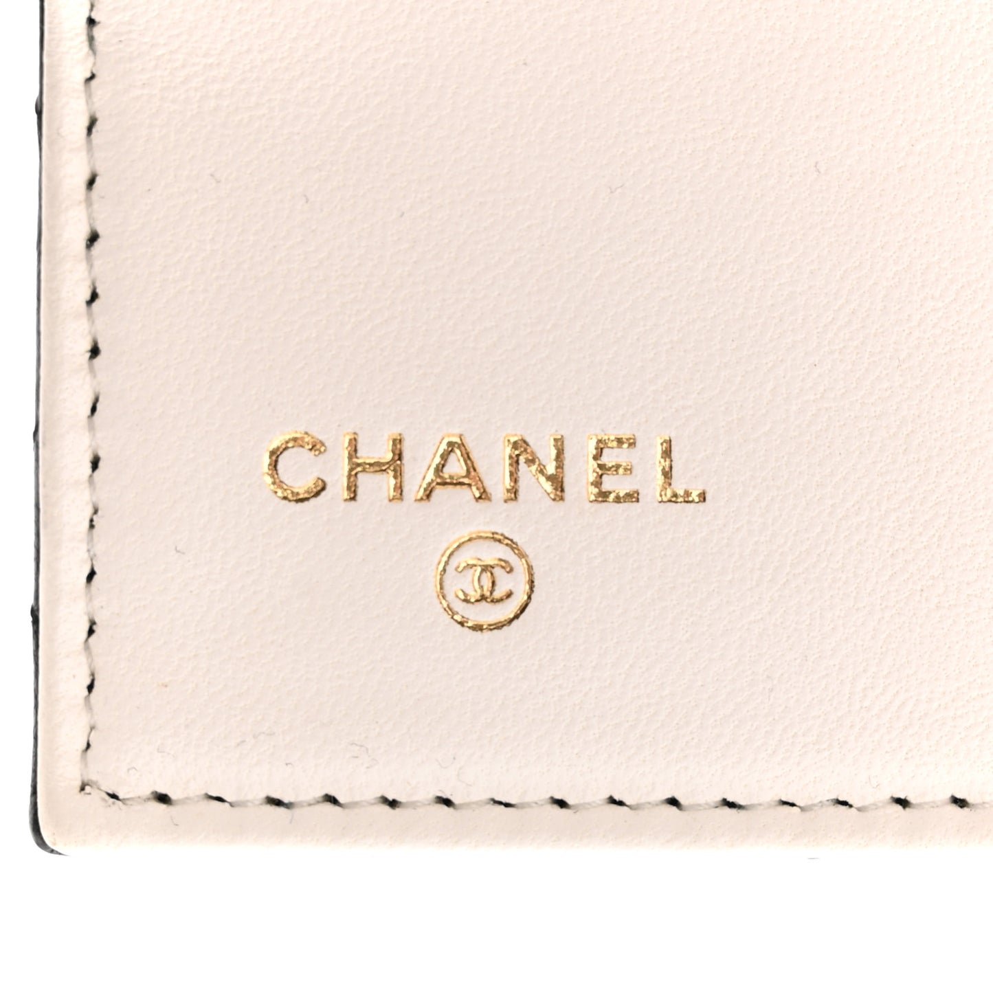 Lambskin Quilted Book Card Holder on Chain Black